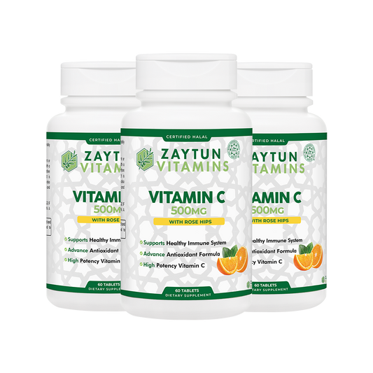 Halal Vitamin C 500mg Tablets (3-Pack)