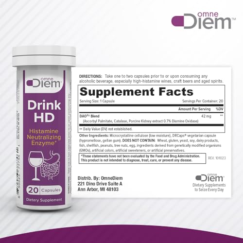 Drink HD D - Diamine Oxidase (DAO), 20 Capsules