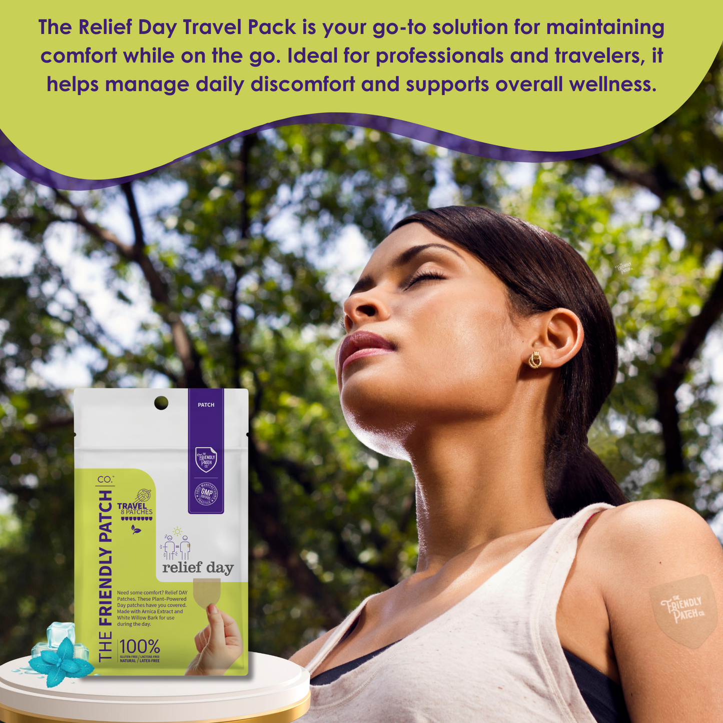 Relief Day Patch - Arnica, White Willow Bark, Menthol for soreness and discomfort