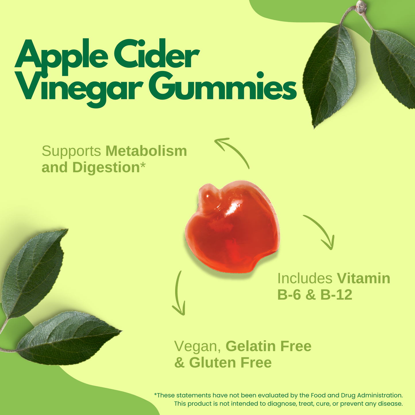 Halal Apple Cider Vinegar Gummies (3-Pack)