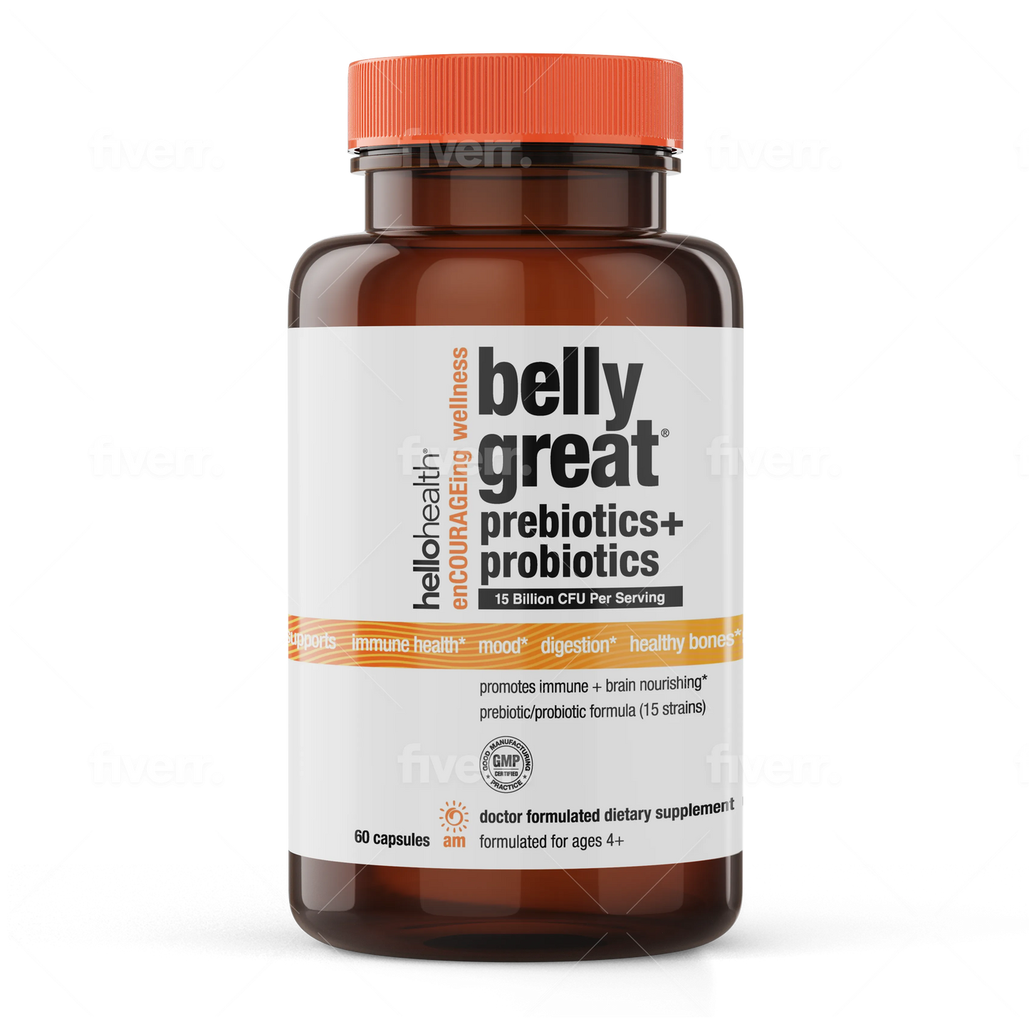 15-in-1 Pre-Probiotics + D3 + Methylfolate capsules - Belly Great