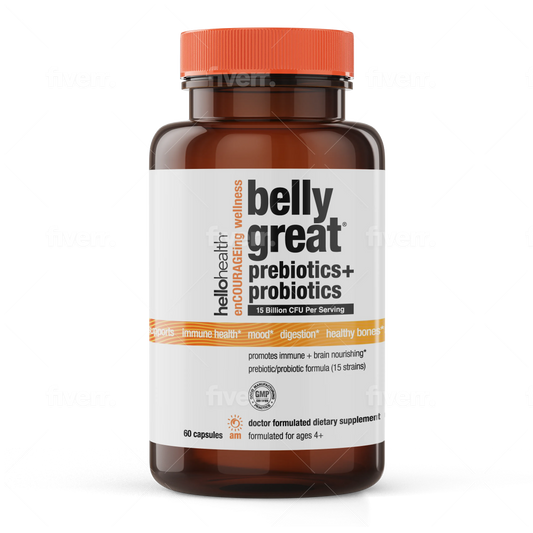 15-in-1 Pre-Probiotics + D3 + Methylfolate capsules - Belly Great