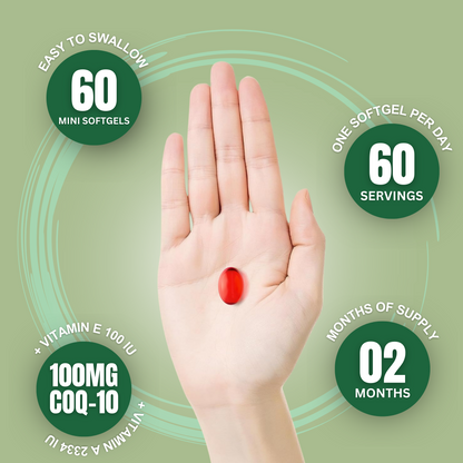 Halal CoQ 10 + Vitamin E Softgels