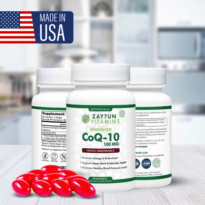 Halal CoQ 10 + Vitamin E Softgels