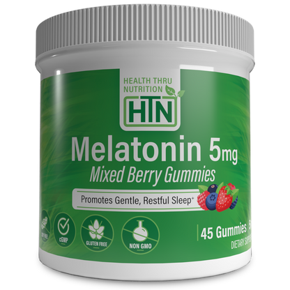 Melatonin 5mg Gummies | 45 Mixed Berry Flavor Gummies with Child-Resistant Cap