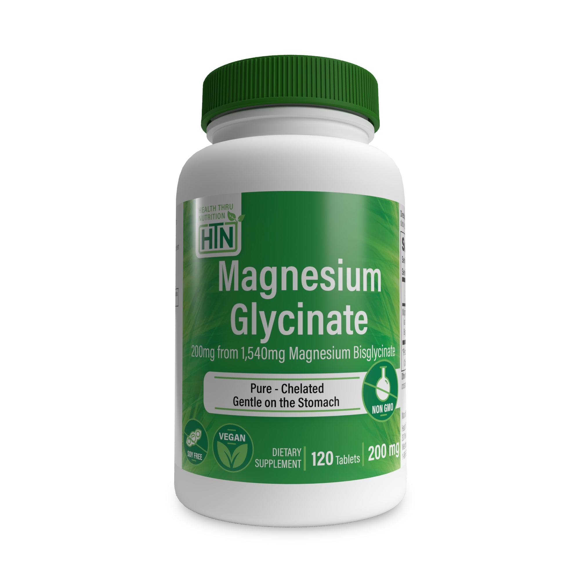 Magnesium Glycinate 200mg 120 tablets by Health Thru Nutrition