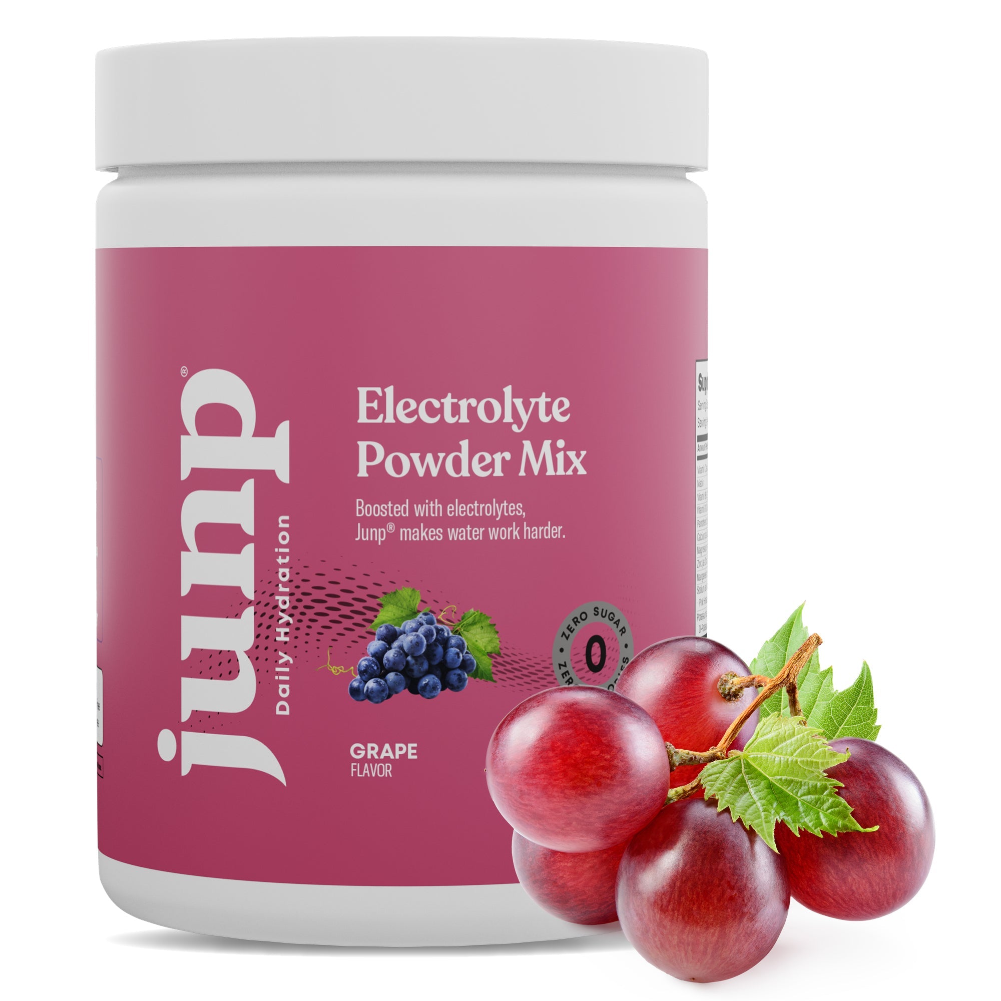JUNP Electrolytes Powder No Sugar No Carbs – Vine Ripened Grape Infused Drink Mix - Potassium & Salt Electrolyte Hydration Powder Zero Calorie Sugar Free Electrolyte Powder, Keto Friendly, 90 Servings