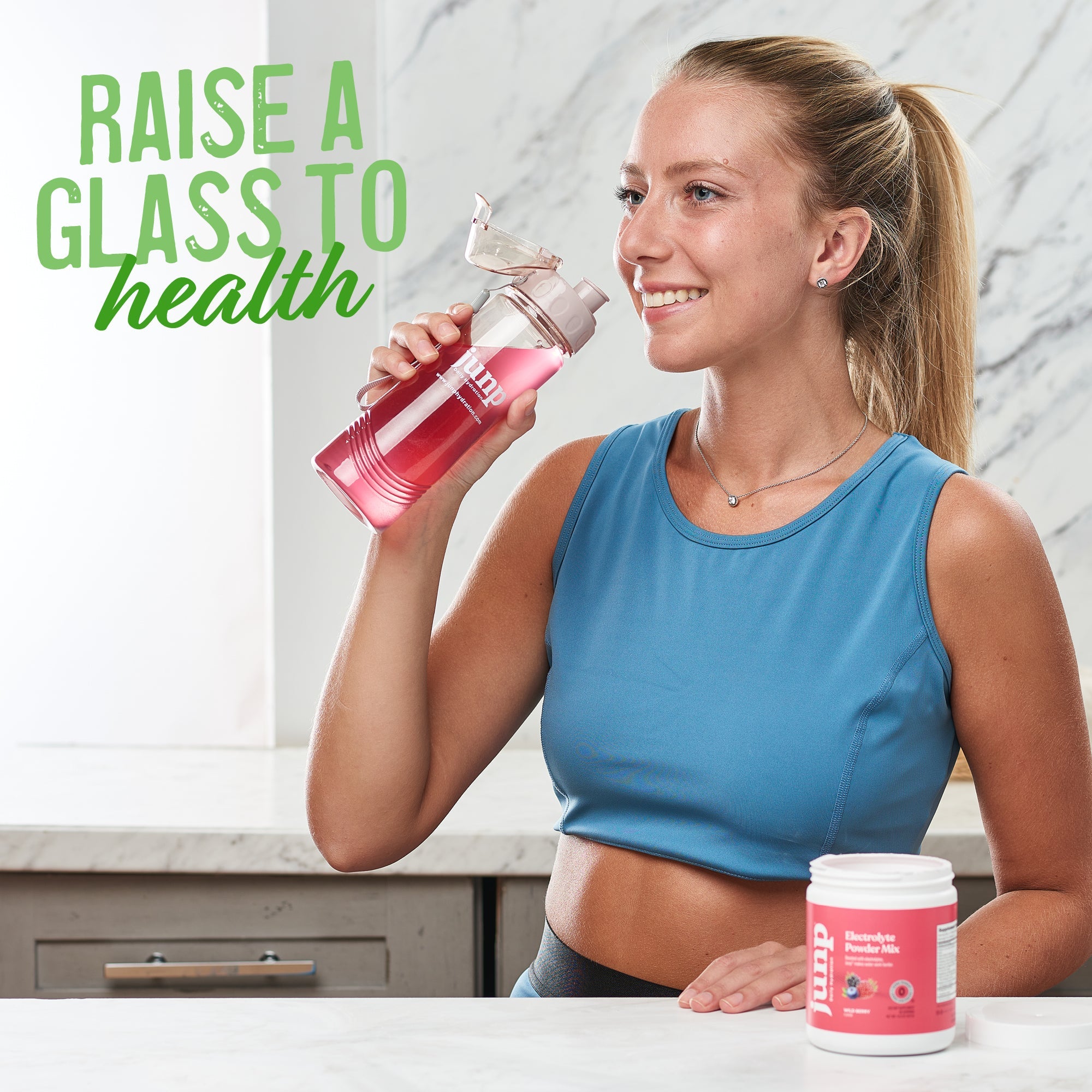 JUNP Electrolytes Powder No Sugar No Carbs – Mouthwatering Green Apple Drink Mix - Potassium & Salt Electrolyte Hydration Powder Zero Calorie Sugar Free Electrolyte Powder, Keto Friendly, 90 Servings