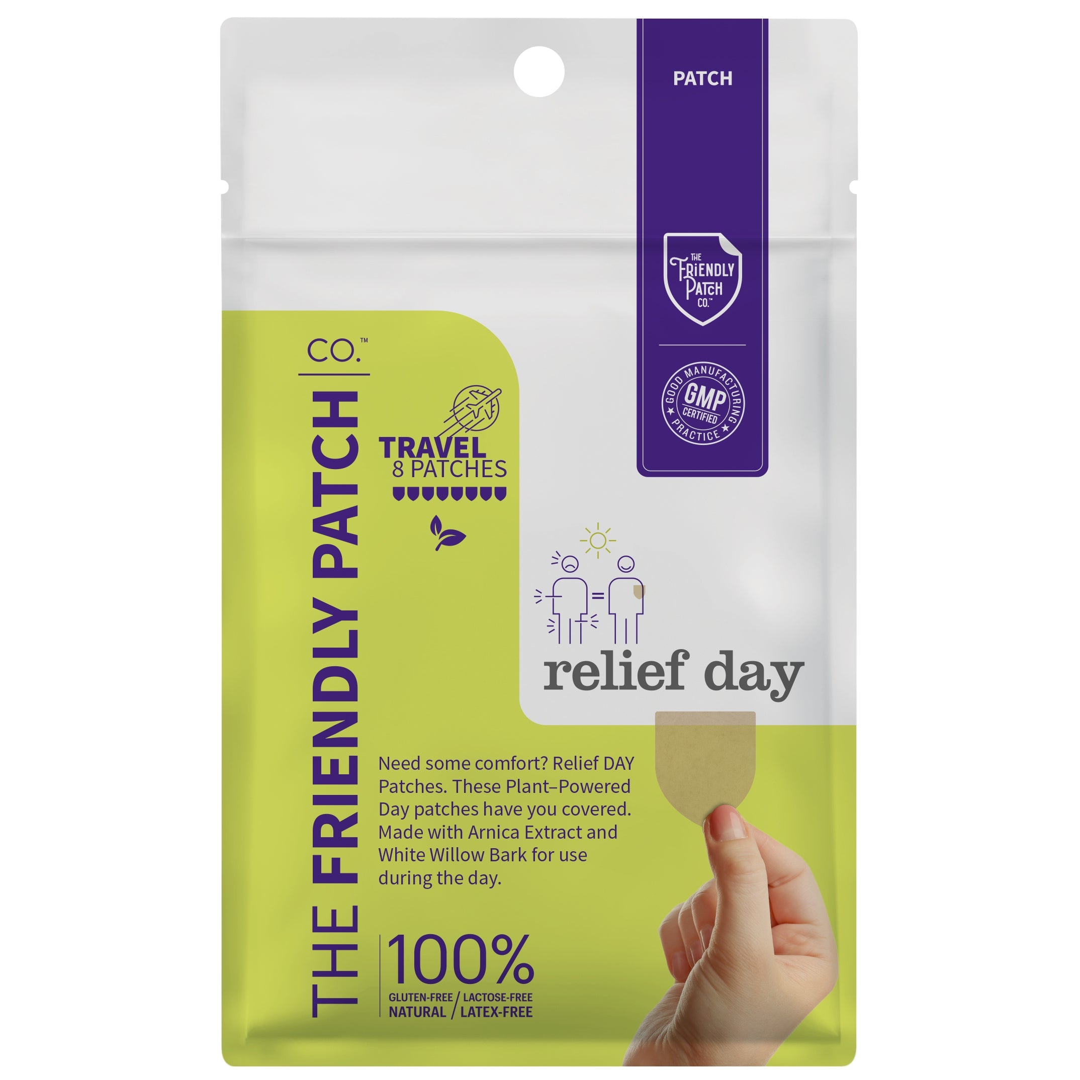 Relief Day Patch - Arnica, White Willow Bark, Menthol for soreness and discomfort