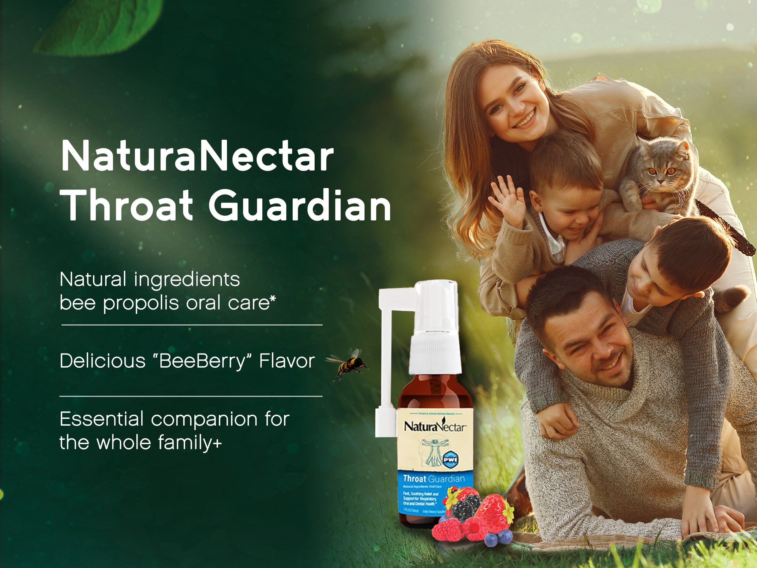 Throat Guardian Spray, BeeBerry Flavor, 30 mL | Pack of 3