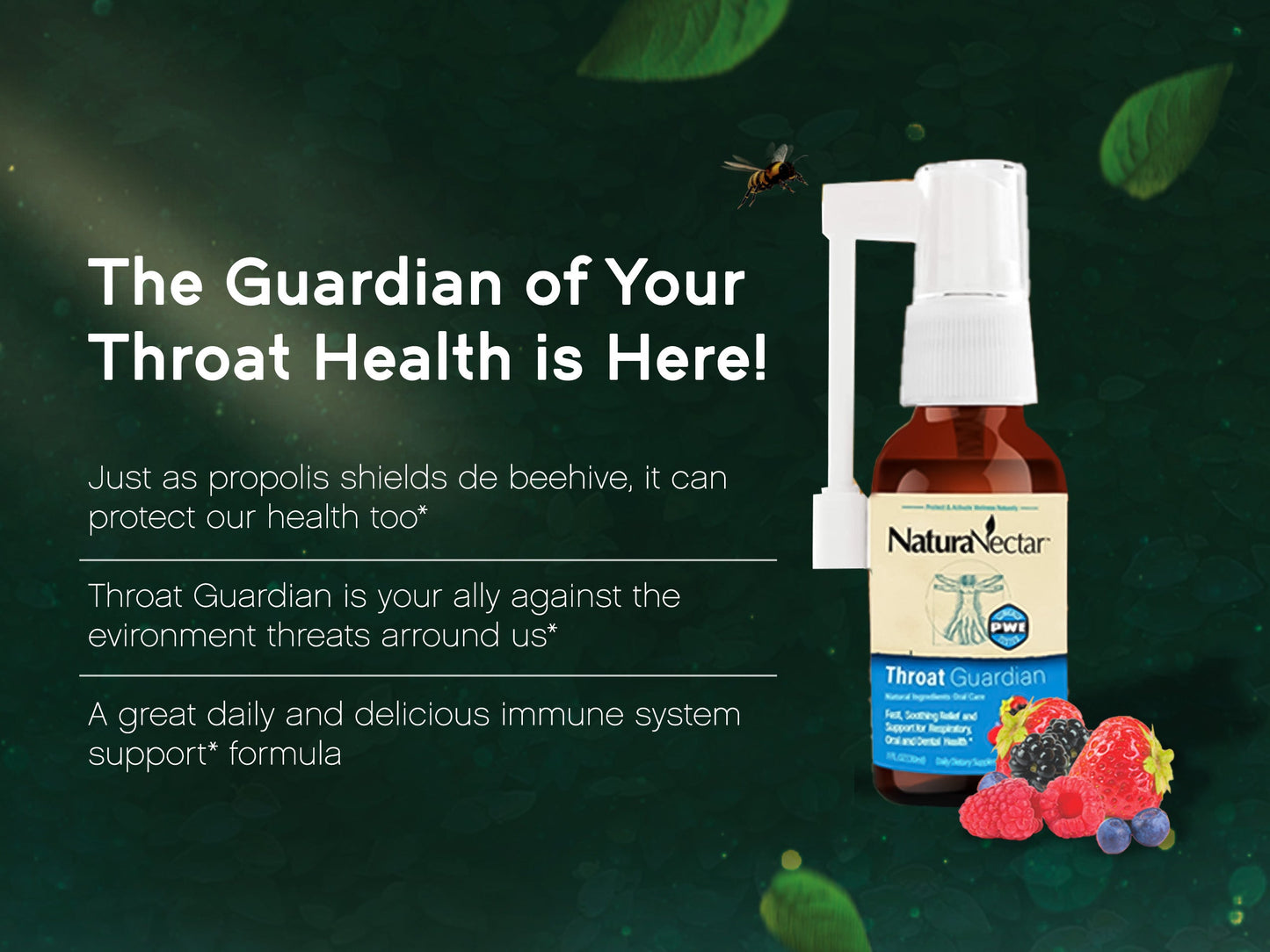 Throat Guardian Spray, BeeBerry Flavor, 30 mL | Pack of 3