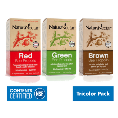 NaturaNectar TRI-COLOR Propolis, NSF Contents Certified BUNDLE