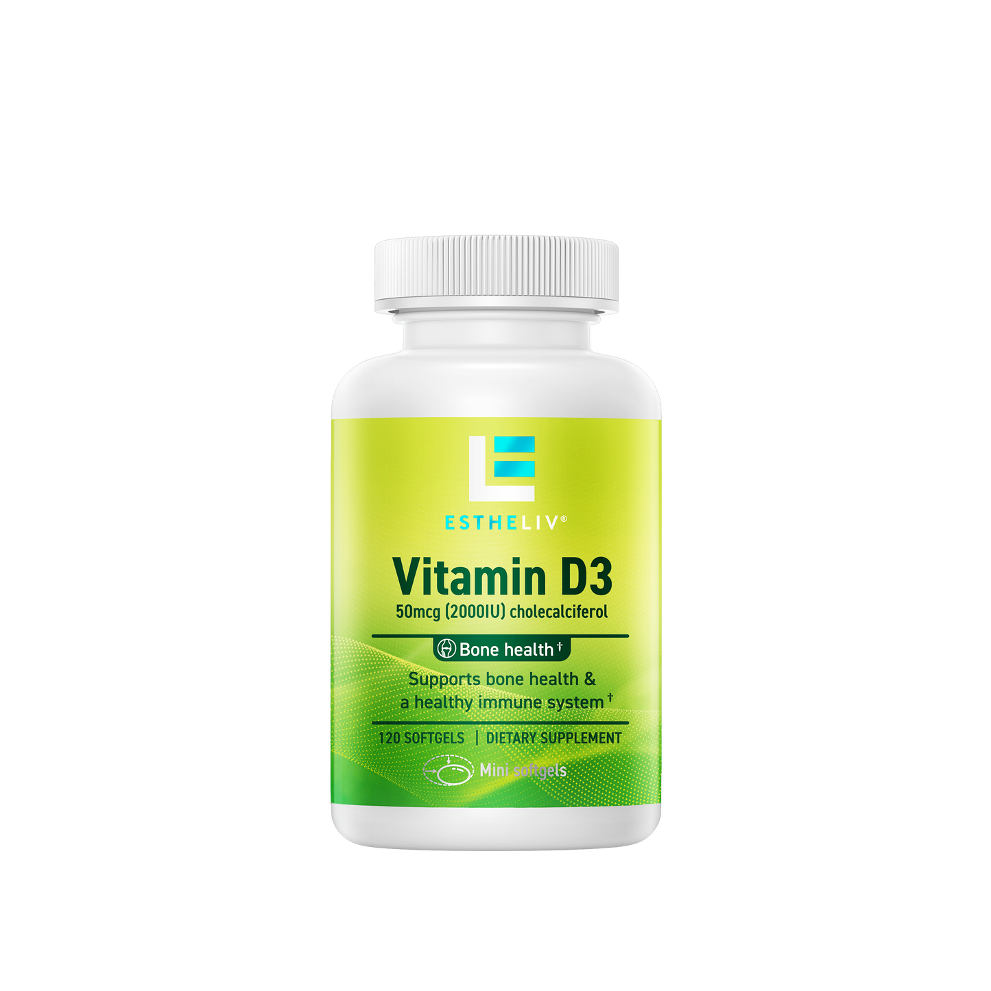 ESTHELIV® VITAMIN D3 2000IU 120 Mini Softgels