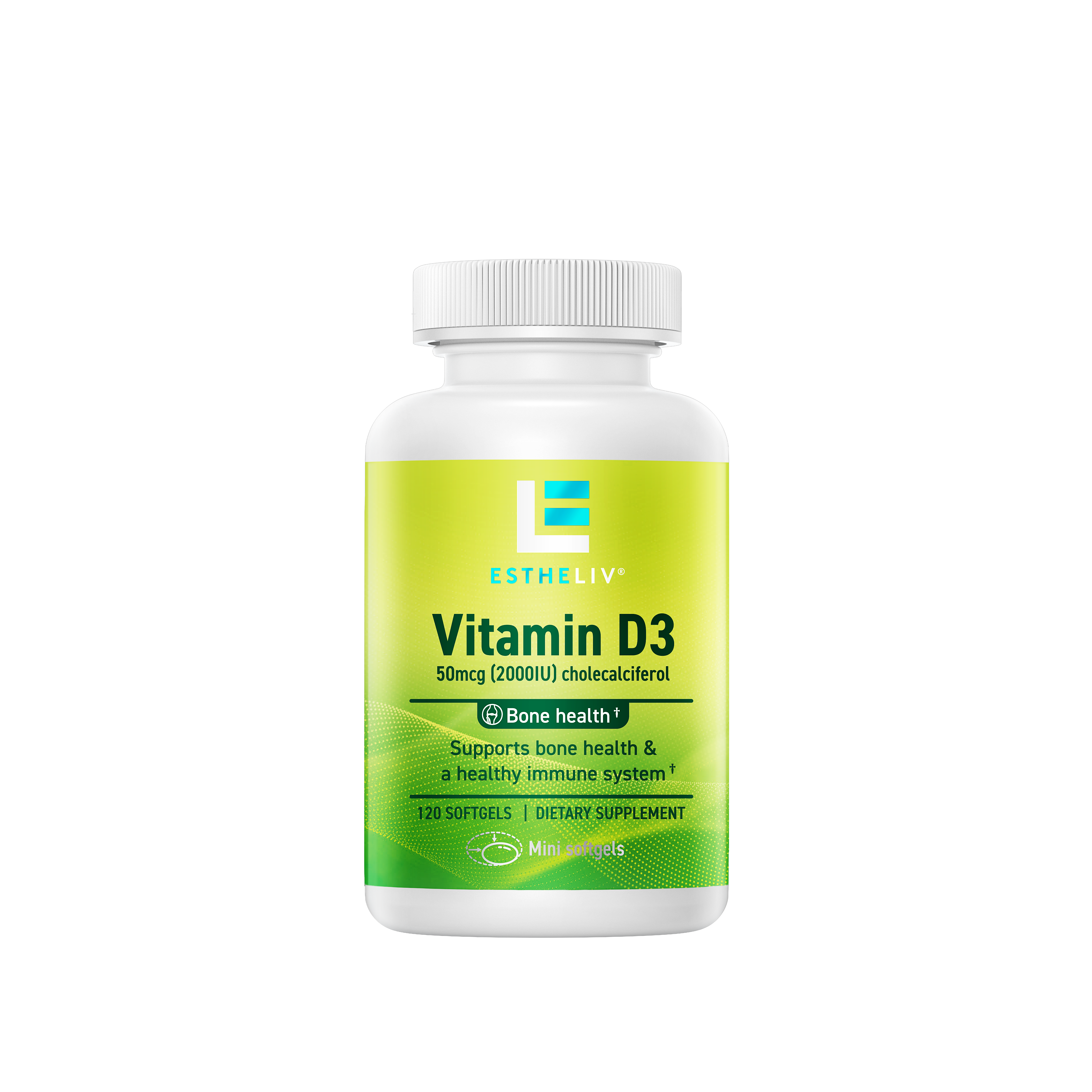 ESTHELIV® VITAMIN D3 2000IU 120 Mini Softgels