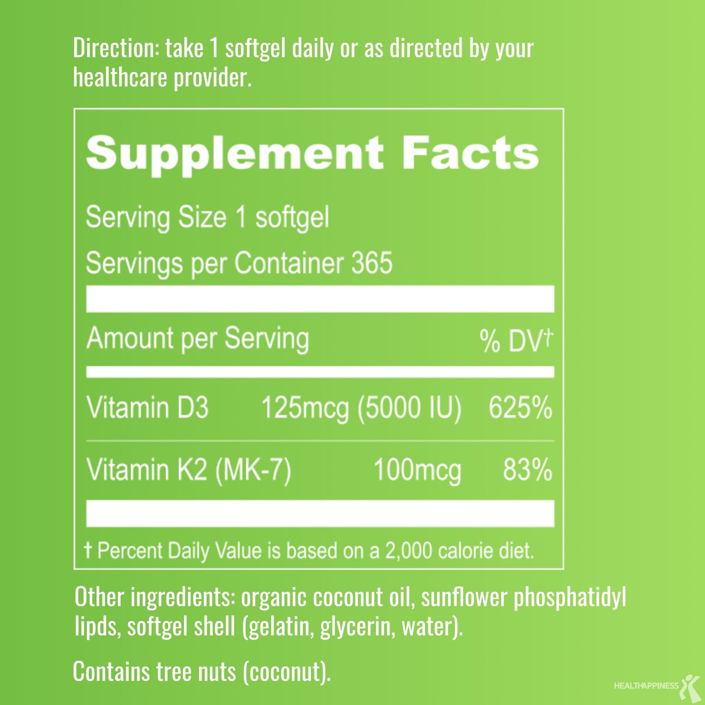 Liposomal Vitamin D3 5000IU K2 MK7 100 mcg