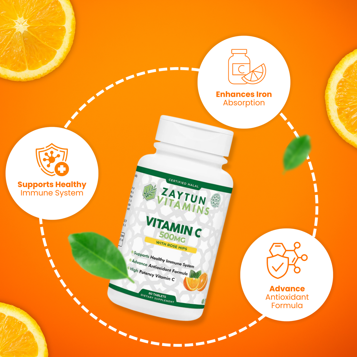 Halal Vitamin C 500mg Tablets