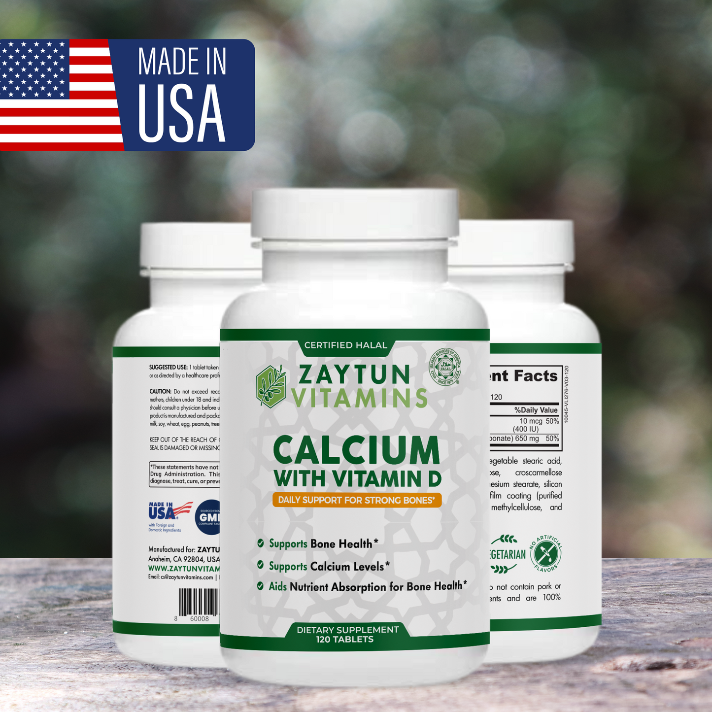 Halal Calcium + Vitamin D3 Tablets