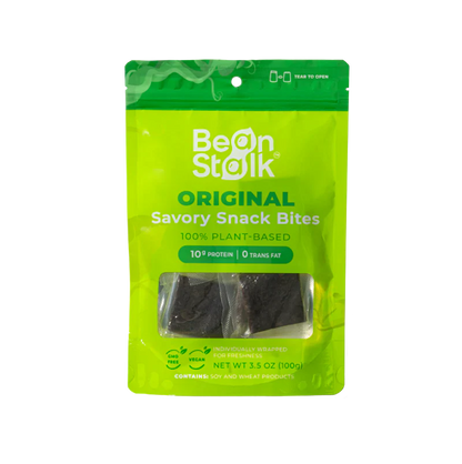 Bean Stalk Savory Vegan Jerky Snack Bites (Original, Pouch)