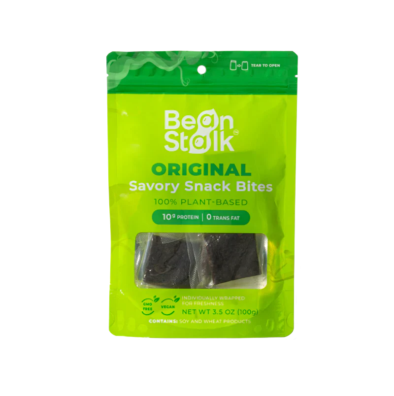 Bean Stalk Savory Vegan Jerky Snack Bites (Original, Pouch)