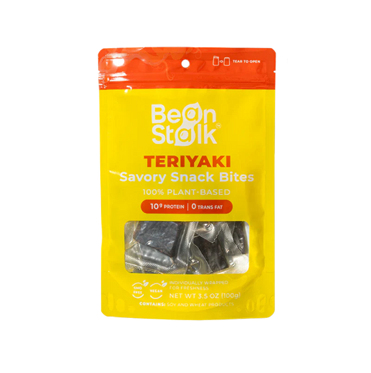 Bean Stalk Savory Vegan Jerky Snack Bites (Teriyaki, Pouch)