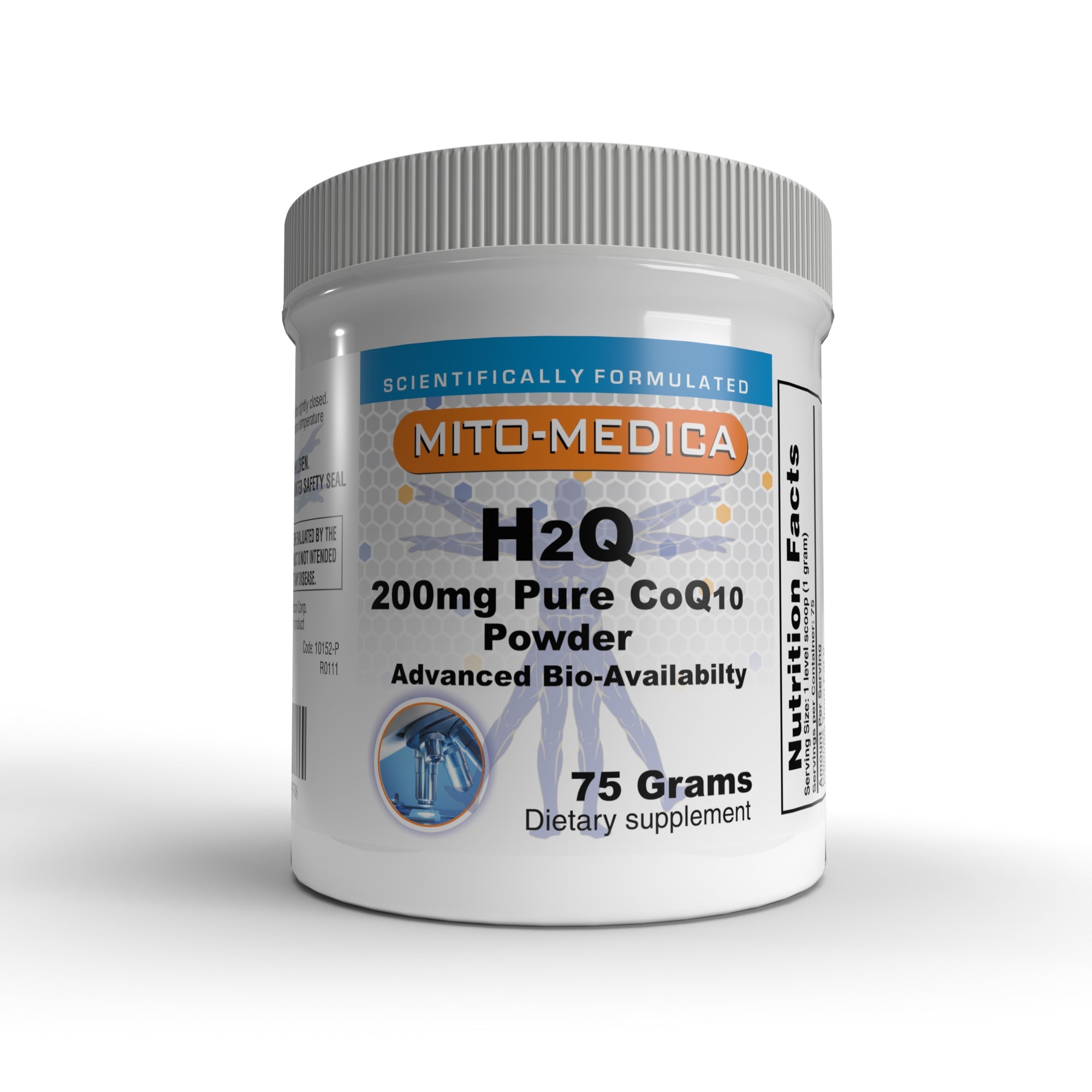 H2Q™ 200mg CoQ10 Powder (75 Gram Container / 15,000 mg of pure Hydro-Q-Sorb® CoQ10)