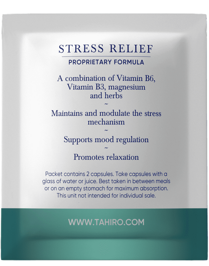 Tahiro Stress Relieving Pills Supplement Facts