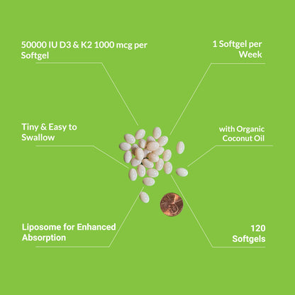 Liposomal Vitamin D3 50000 IU K 1000 mcg